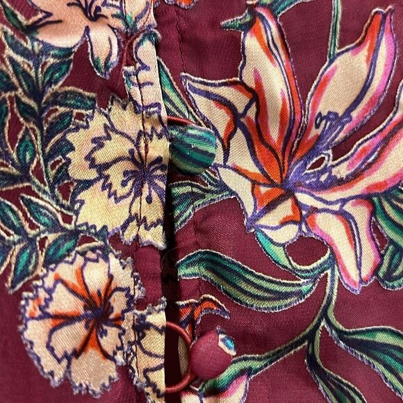 Silk Appliqué For Love and Lemons shear appliqué Ruffle Silk Blend Blouse - Picture 4 of 5